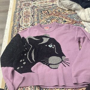 kate spade Lavender and Black Panther Sweater